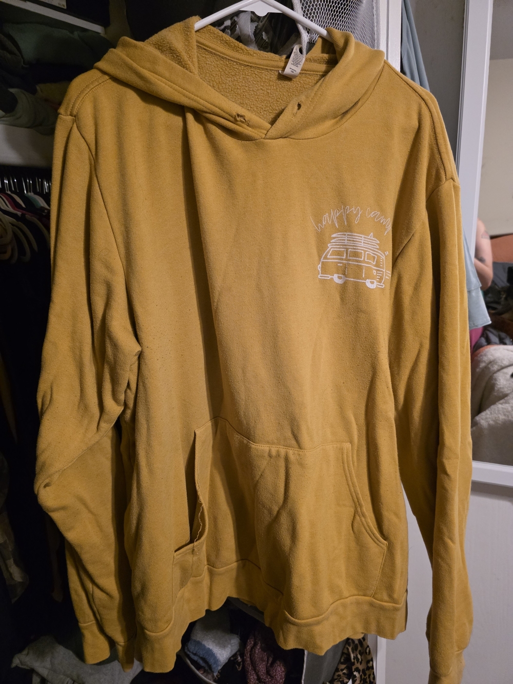 Men's Mustard Yellow Hoodie Sweater - Unbranded